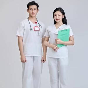 Conjunto de Uniformes Médicos con Protección Contra Agujas, Tejido de Vietnam, 52% Algodón, 45% Poliéster, 3% Elastano, FMF Unisex - Product Image 1