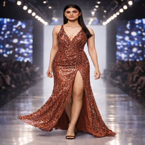 Robe de créateur pour femme de qualité supérieure |   Orné à la main de paillettes et de perles |   Vêtements de mariage pour exportation en gros - Product Image 4