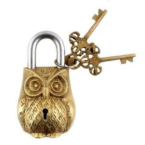 Metal Brass Best Quality Antique Locks Iron <b>Padlock</b> & Keys Vintage Style Lock With 2 Keys Working Condition Locks skull shape - Product Image 3