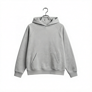 Unisex Oversized Hooded Sweatshirt 100% Cotton Fleece Lined Digital Printing Raglan Sleeve Solid Color Casual Winter Wear - Product Image 1