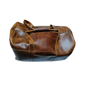 Sac de voyage en cuir véritable de luxe, fermeture éclair tendance, sac de voyage durable pour une nuit - Product Image 1
