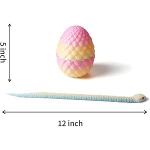 Giocattolo Realistico di Serpente 3D con Articolazioni Flessibili, Stampato in 3D con Uovo all'Interno, Design Fedele alla Realtà per Collezionisti - Product Image 2