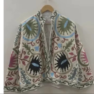 High Quality Suzani Velvet Jacket Hand Embroidered Women Short Boho Gypsy <b>Coat</b> Floral Outerwear Wholesale Trendy Product - Product Image 1