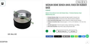 Herramienta de Joyería de Acero Inoxidable con Base de Goma, Tipo Banco de Trabajo Tipo Domo Mediano para Fabricación de Joyas | N.º de artículo: GS-06j-02 - Product Image 3