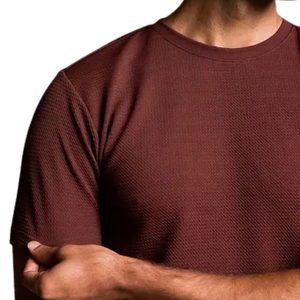 เสื้อยืดคอกลมทรงเข้ารูปสำหรับผู้ชาย แขนสั้น สไตล์มินิมอลลำลอง ผลิตตามสั่ง ขายส่ง เสื้อผ้าฝ้ายเจอร์ซีย์ ใส่ได้ทุกวัน รับผลิตแบบ OEM ไซส์ XLX - Product Image 5