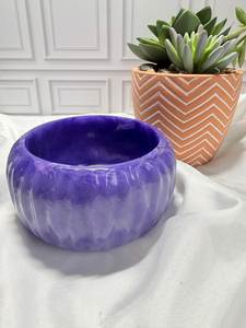 ชามเซรามิกสีม่วงแกะสลักด้วยมือ ดีไซน์ทันสมัย สำหรับตกแต่งบ้าน ชามแก้วใบไม้แกะสลัก ชุดชามวินเทจ - Product Image 1