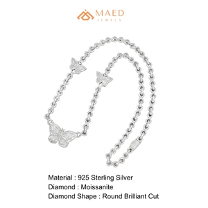 Collar con Colgante de Mariposa de Plata de Ley y Moissanita, Joyería de Moda, Cadena Fina, Estilo Elegante para Mujer, Regalo de Nueva York - Product Image 6