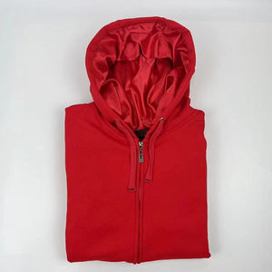 Men's Blue Full <b>Zip</b> <b>Hooded</b> Fleece Sweatshirt Regular Fit Solid Color Autumn Wear Knitted Polyester Hoodie - Product Image 5