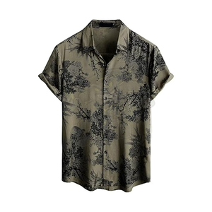 เสื้อเชิ้ตฮาวายลายดอกไม้แขนสั้นสำหรับผู้ชาย สวมใส่สบาย ระบายอากาศได้ดี เหมาะสำหรับวันหยุดพักผ่อนริมชายหาดในฤดูร้อน - Product Image 1
