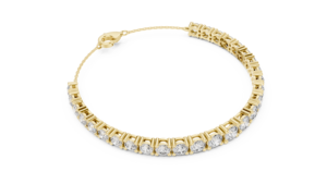 Round Cut Lab Grown Diamond Chain <b>Bracelet</b> 14K 18K <b>Solid</b> Gold DEF VVS Graduated Diamond <b>Bracelet</b> Wedding Fine Jewelry for Women - Product Image 5