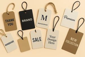 Custom Luxury Embossed Logo Thick Paper Hang Tags with UV Printing Eco-Friendly for <b>Clothing</b> Bags & Shoes - Product Image 4