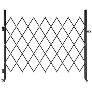 Puerta DE SEGURIDAD plegable individual, puerta de tijera Bloqueable, ruedas giratorias de 360 grados, puertas retráctiles de acero para barricada exterior para - Product Image 1