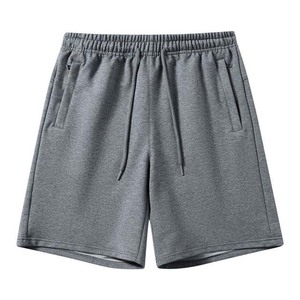 Shorts de sport pour hommes en toile de coton écologique de haute qualité, séchage rapide, couleur unie personnalisable, taille haute avec cordon de serrage, personnalisable - Product Image 2