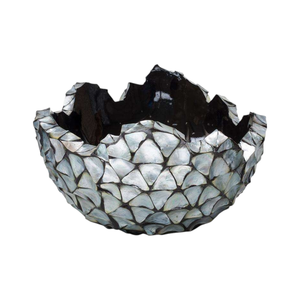 <b>Unique</b> Black Mother of Pearl Inlaid Decorative <b>Vase</b> for Elegant Home and Office Display - Product Image 4