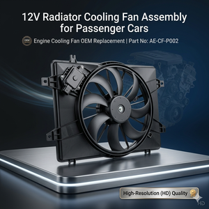 Conjunto de Ventilador de Refrigeración de Radiador de 12V para Automóviles de Pasajeros |   Ventilador de Refrigeración del Motor, Repuesto Original para Automóvil - Product Image 2