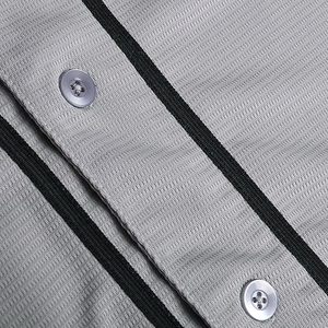 Camiseta de Béisbol Unisex Gris de Manga Corta con Cuello en V y Botones al Frente, Uniforme Transpirable de Malla para Adultos, Todas las Temporadas - Product Image 6