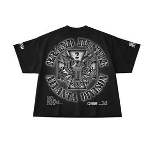 Brand Hustle <b>Men's</b> <b>Black</b> Regular Fit T-Shirt Short Sleeve Formal Style Silk Screen Printed Jersey Cotton <b>Turtleneck</b> Front Logo - Product Image 6