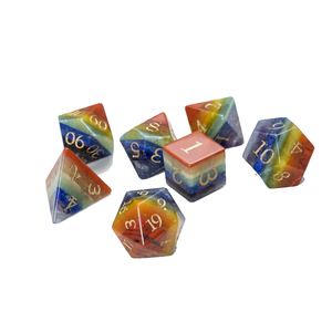 High quality stone dice <b>crystal</b> Seven <b>chakra</b> natural <b>crystal</b> reiki healing gemstones Engraved custom dice <b>set</b> Vikings <b>crystal</b> - Product Image 3