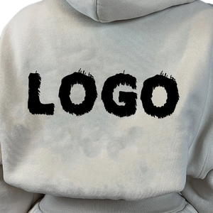 Conjunto de Sudadera Larga con Capucha de 2 Piezas para Mujer, Corte Regular, Color Sólido, Forro Polar, Formal, para Todas las Temporadas, Pantalones con Cierre, Estampado con Logotipo, Ecológico - Product Image 6
