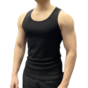 Débardeurs de sport pour hommes de haute qualité, col en V, séchage rapide, respirants, décontractés, côtelés, 100% coton tricoté, couleur unie personnalisable - Product Image 2