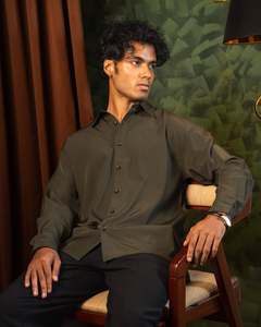 Camisa Casual de Verano para Hombre, Manga Larga, Hombros Caídos, Cuello Camisero, Poliéster/Algodón, Varios Colores, OEM - Product Image 2