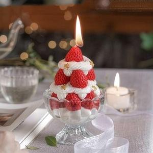 Bougie tour de fraise nouveauté en forme de bougie à la main luxe mignon bougie aromatique en cire de soja pour anniversaire cadeau de noël fête de mariage - Product Image 4