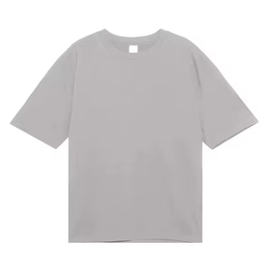 เสื้อยืดคอกลมแขนสั้นผู้ชายทรงปกติ สีพื้น ผ้าฝ้าย สไตล์ลำลอง ผ้าเจอร์ซีย์ถัก - Product Image 5