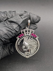 Colgante de Corona Vintage con Diseño de Reina Egipcia de 1975, Moissanita, Plata 925, Aleación de Circonio, Joyería Unisex de Moda - Product Image 1