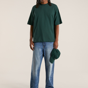 Camiseta de Hombre de Alta Calidad, Corte Cuadrado, Informal, Holgada, de Algodón, Personalizable, Lisa - Product Image 3