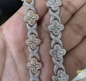 Bracelet de luxe en diamant bicolore pour homme en argent 925 étincelant VVS Lab Grown Stones Valentines Jewelry - Product Image 2