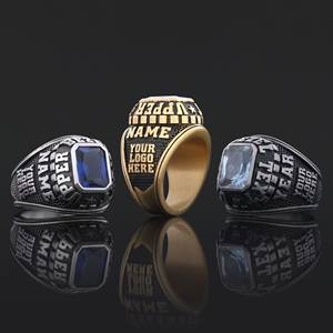 Bague d'école BOJ personnalisée en argent, bague de diplôme universitaire unisexe, bague de classe universitaire et de lycée, cadeau pour une occasion de fête - Product Image 1