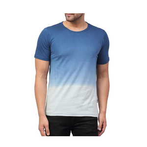 เสื้อยืดคอกลมแขนสั้นผู้ชาย สีไล่ระดับ ผ้าถัก ทรงปกติ สวมใส่สบาย ผ้าฝ้าย/ใยไผ่ - Product Image 2