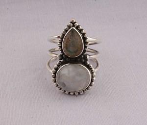 Natural Labradorite <b>Ring</b> 925 Sterling Silver Jewelry Rainbow Flash Gemstone <b>Ring</b> Vintage Style <b>Statement</b> <b>Ring</b> for Women - Product Image 2