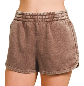 Shorts de mujer de algodón pesado con lavado ácido, estilo urbano, con logo personalizado, de secado rápido y transpirables, precio mayorista, ¡novedad! - Product Image 3
