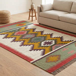 Moroccan Kilim Handmade Rugs for <b>Bed</b> Side Living Room Floor Carpet Geometric Pattern Woven Anti-Slip Kitchen Kilim Mat - Product Image 4