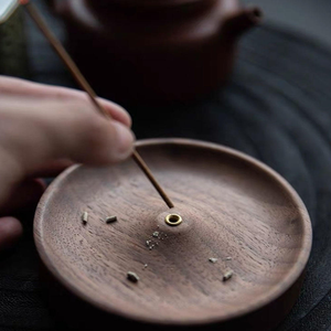 Brûleur d'encens en bois, attrape-cendres pour bâtonnets d'encens, support rond pour comptoirs, salle de méditation, yoga - Product Image 6