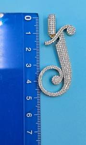 จี้เพชรโมอิสซาไนต์แบบกำหนดเอง VVS พร้อมชื่อสั่งทำ จี้เงินแท้ 925 สไตล์ฮิปฮอป จี้ตัวอักษร จี้ตราประทับ ของขวัญวันเกิด จี้แร็ปเปอร์สุดหรู - Product Image 4