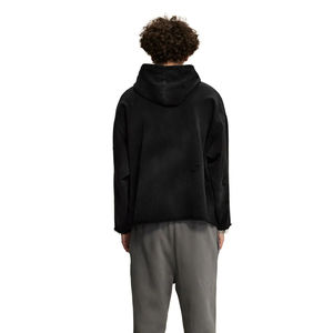 Sudaderas con Capucha de Algodón para Hombre, Estilo Urbano, Oversize, Negras, con Estampado de Red y Pedrería, de Alta Calidad para Revendedores - Product Image 3