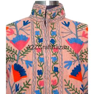 Chaqueta Suzani de Algodón TNT Hecha a Mano, Abrigo Bordado para Mujer, Forro de Algodón Transpirable, Estampado Floral, Informal, Invierno - Product Image 3