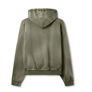 Wholesale Men's Casual Solid Color 100% Cotton Fleece Breathable Knitted Hoodie with Custom Logo Design - Product Image 2