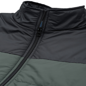Chaleco con Cierre y Cuello Alto para Hombre, Diseño con Bloques de Color, Resistente al Viento, Informal, Relleno de Poliéster, Bolsillos, Largo Regular, Color Sólido - Product Image 5