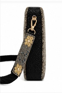 Elegant Beaded Cross-Body Bag Women Striped Red Black Fashion Party Handbag <b>Square</b> Shape Single Strap - Product Image 4