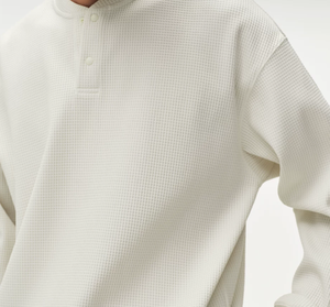 <b>Men's</b> Regular Fit Waffle Knit <b>Henley</b> Shirt <b>Long</b> <b>Sleeve</b> Solid Color Button Up Collar Casual Top Autumn Wear - Product Image 6
