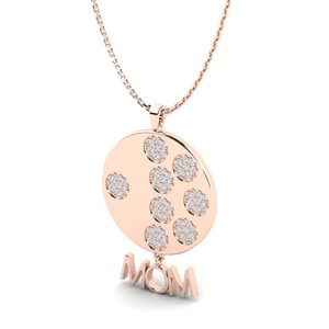 Colgante de moda para mamá con plata 925, detalles de cristal de moissanita y dije de letra para mujer - Product Image 2