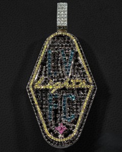 Collar de cadena de tenis de moda con colgante de moissanita bicolor con números, chapado en oro de 18k y plata de ley 925, estilo hip hop. - Product Image 1