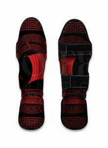 Dernier design, protège-tibias de Muay Thai à motif imprimé intégral, sur mesure, pour entraînement de kickboxing et MMA, en cuir PU, pour le combat - Product Image 3