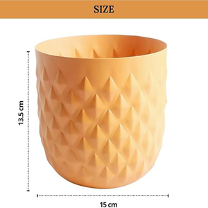 Maceta Metálica de Interior con Textura de Piña, Moderna, para Sala de Estar, Balcón u Oficina, Color Amarillo Mango - Product Image 6