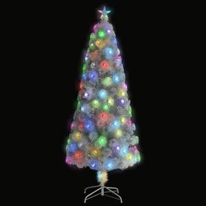 Árbol de Navidad Artificial de PVC Blanco Grande con Luces Brillantes - Product Image 3