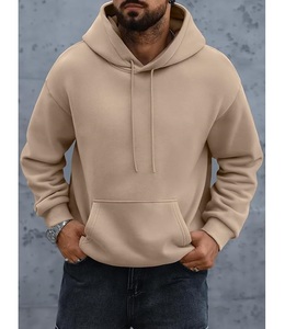 Nouveau design, sweat à capuche pour homme, 100% coton, doublé, manches longues, col tombant, uni, confortable, grande taille, personnalisable - Product Image 5