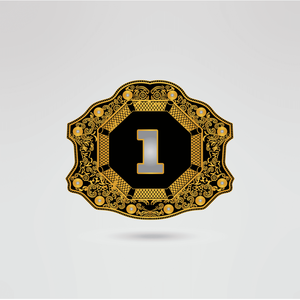 Ceinture de championnat de lutte en cuir noir avec plaque dorée – Équipement sportif - Product Image 3